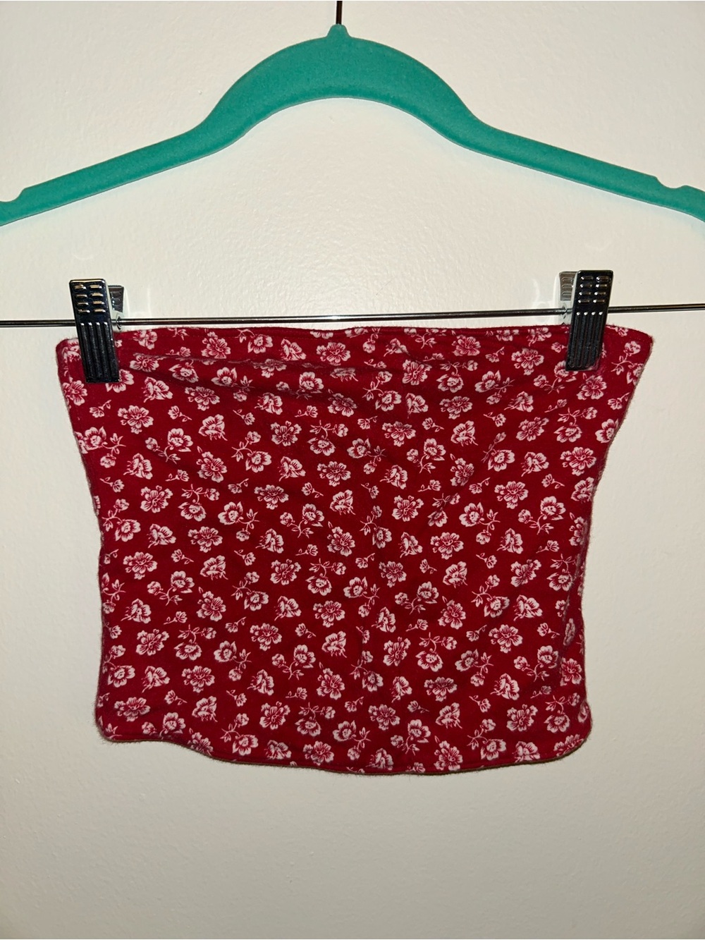 Hollister Red Floral Strapless Tube Top